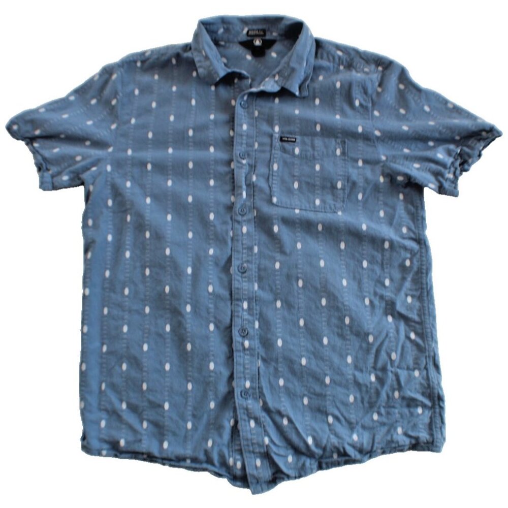 Volcom Men's Modern Fit Oval Pattern Button Down Shirt Size L